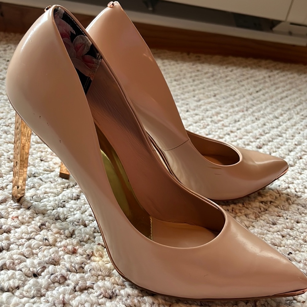 Ted Baker London 41 10.5 Nude Rose Gold High Heels